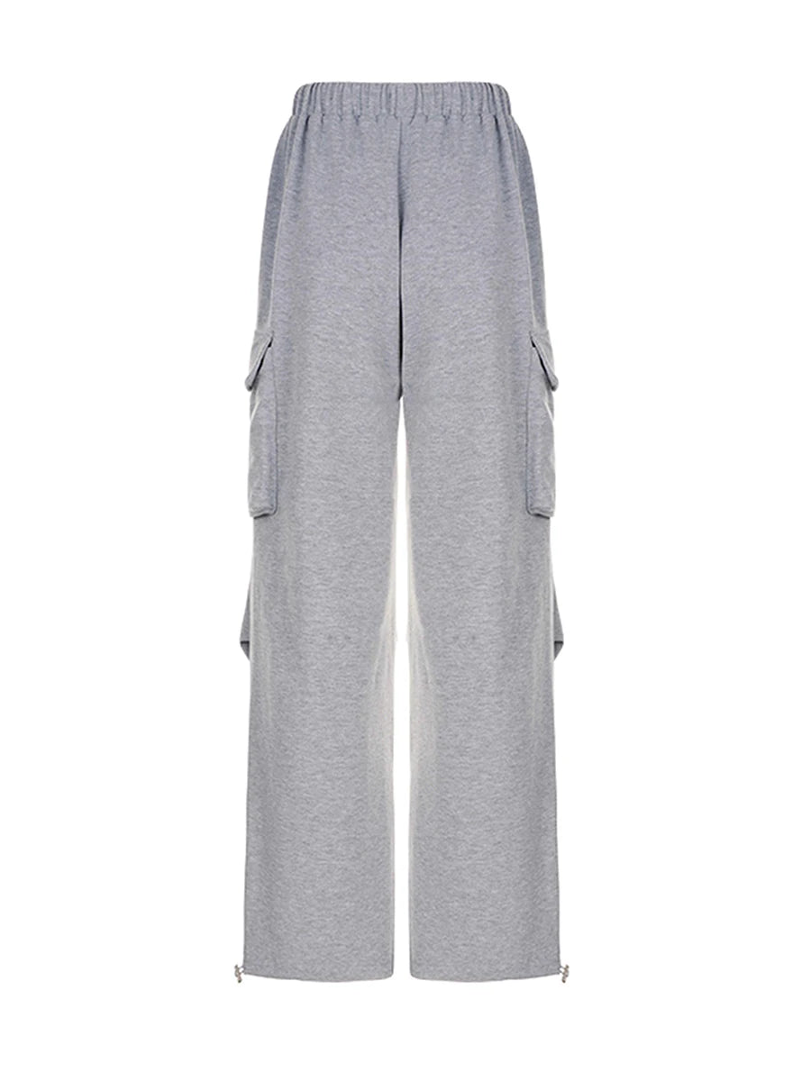 Women’s Baggy Cargo Pants – High Waist Parachute Sweatpants